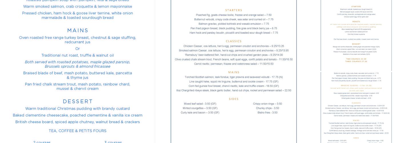 Blandy's Bar and Bistro Menu