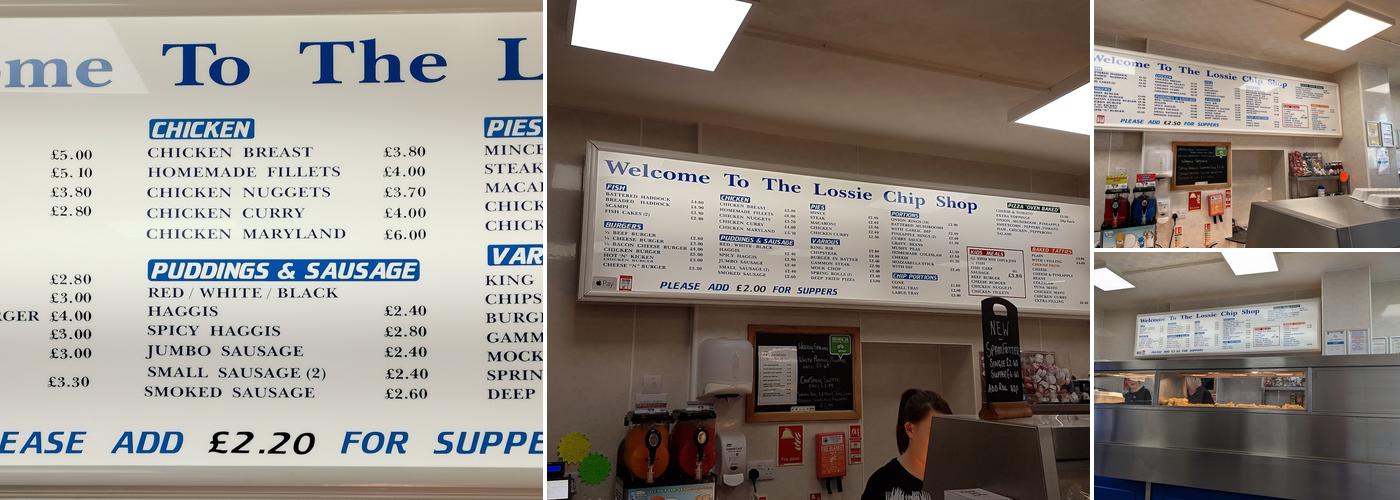 The Lossie Chip Shop Menu