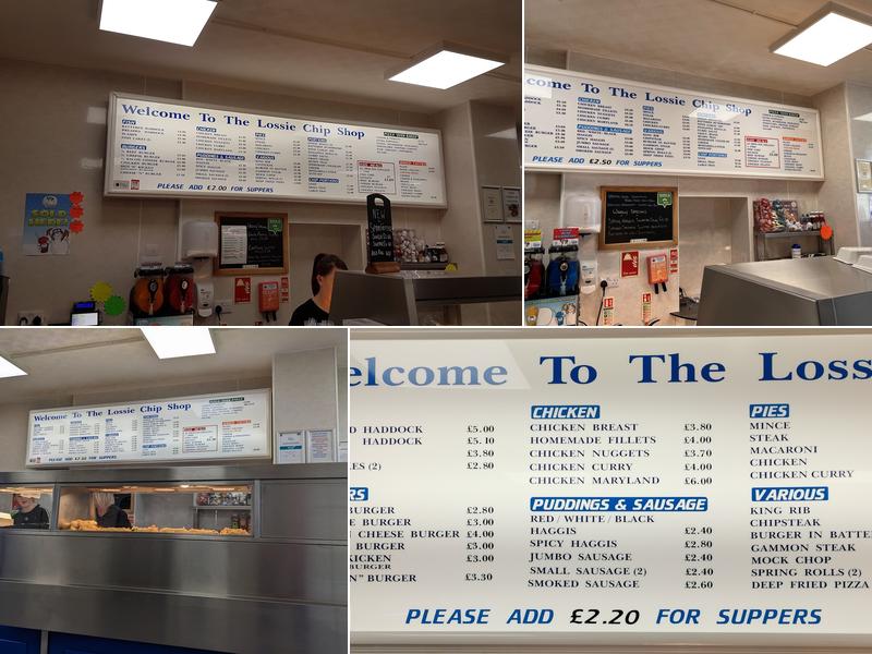 The Lossie Chip Shop Menu
