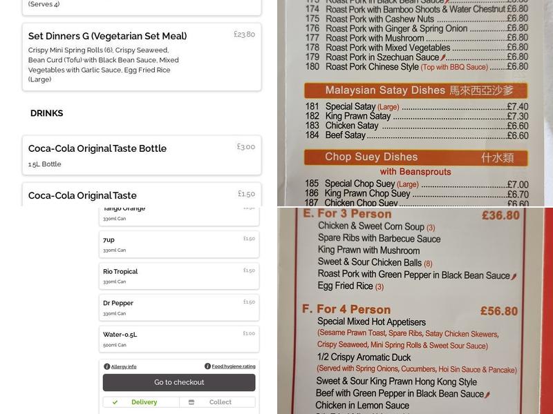 TASTE OF CHINA Chinese Takeaway Menu