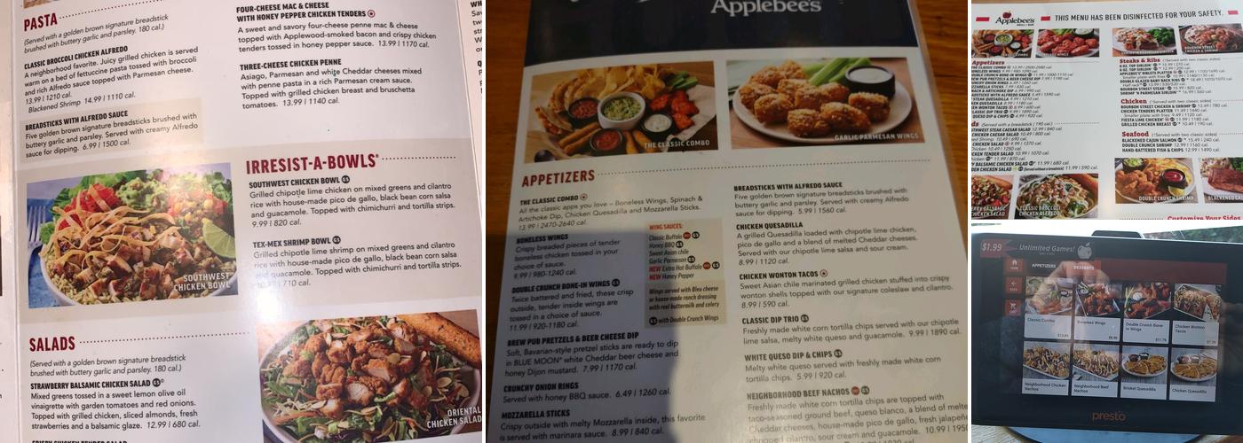 Applebee's Grill + Bar Menu