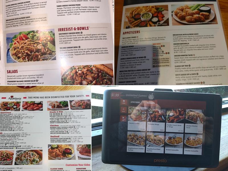 Applebee's Grill + Bar Menu