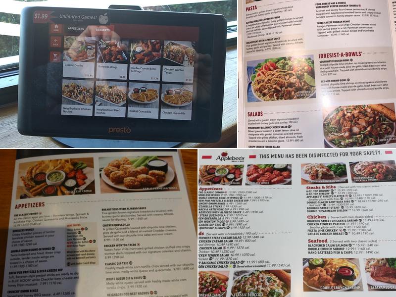 Applebee's Grill + Bar Menu