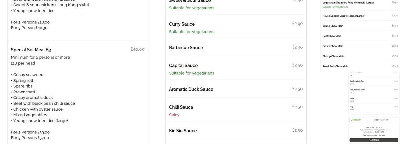 Zhan Xung Chinese Takeaway Menu