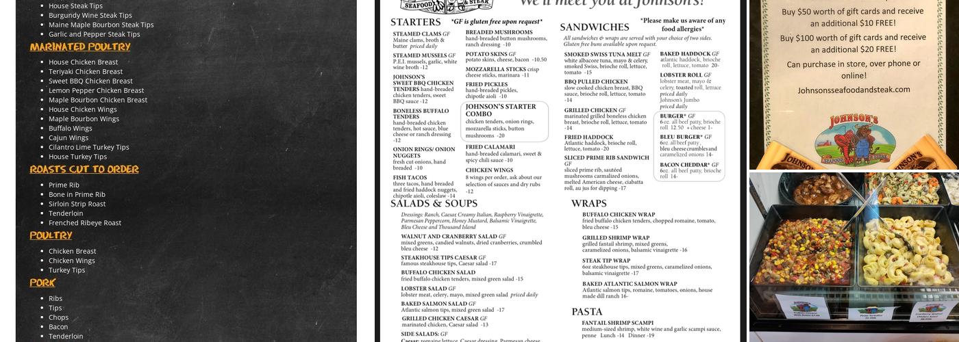 Johnson's Marketplace Menu
