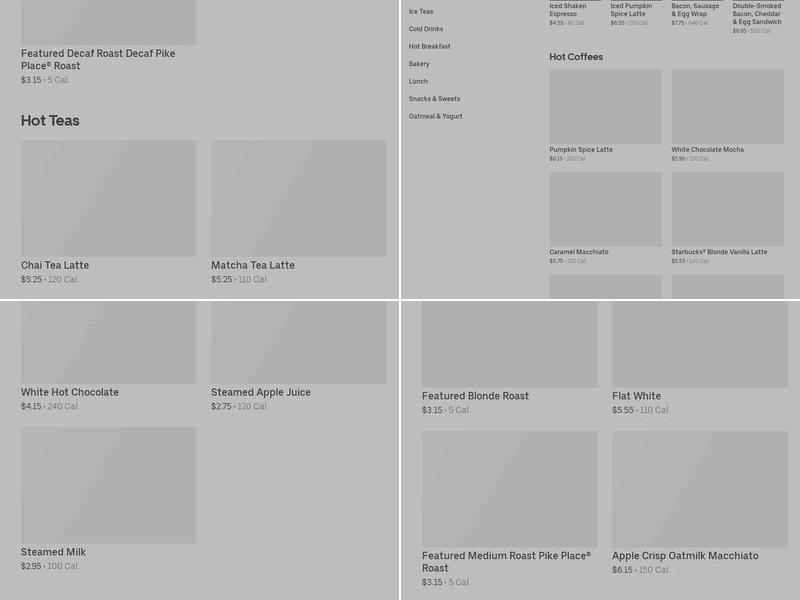 Starbucks Menu