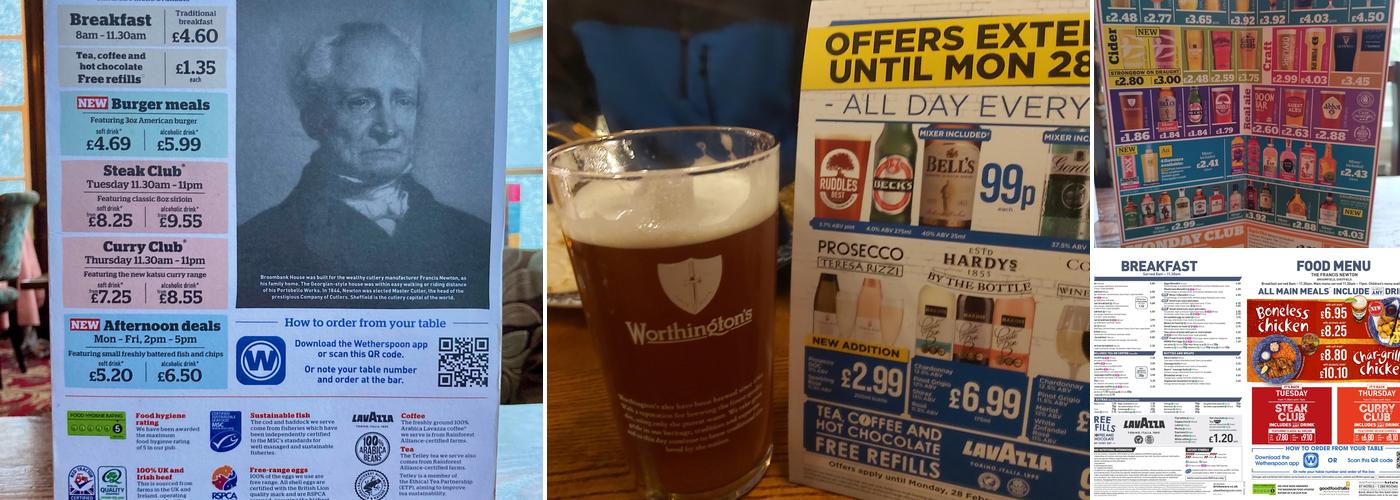 The Francis Newton - JD Wetherspoon Menu
