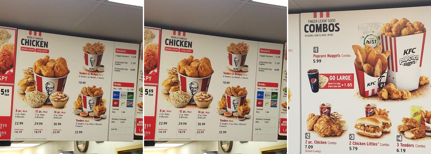 KFC Menu