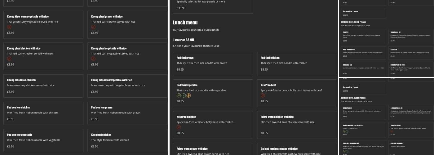 Jicsaw Thai Restaurant Menu