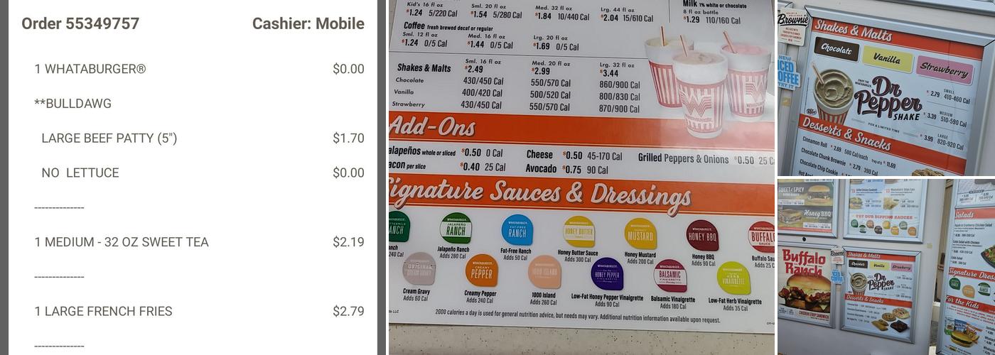 Whataburger Menu