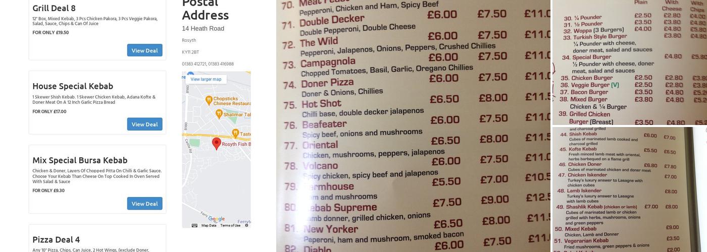 Rosyth Fish Bar Menu