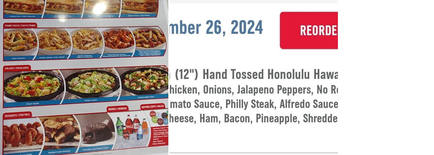 Domino's Pizza Menu