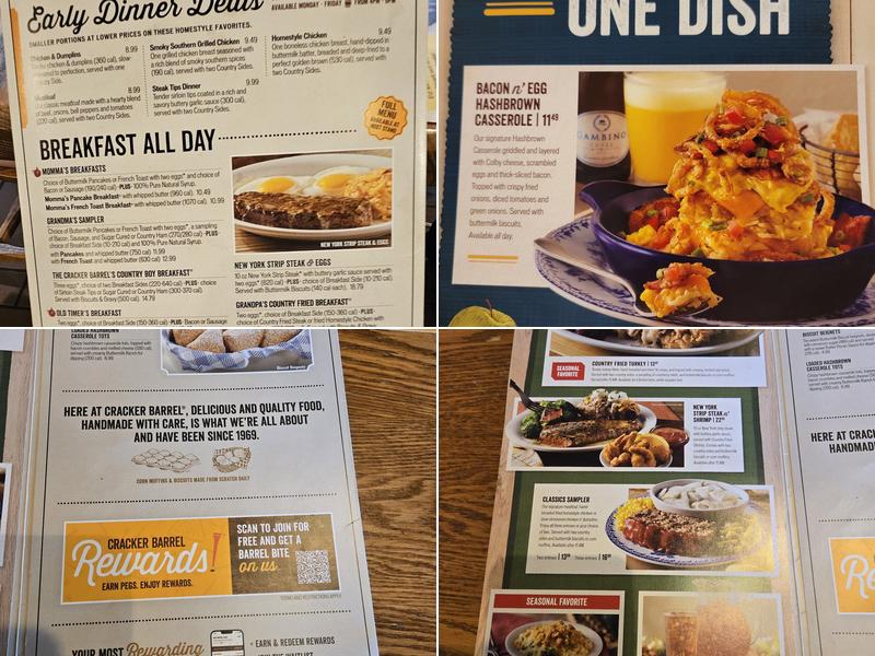 Cracker Barrel Old Country Store Menu