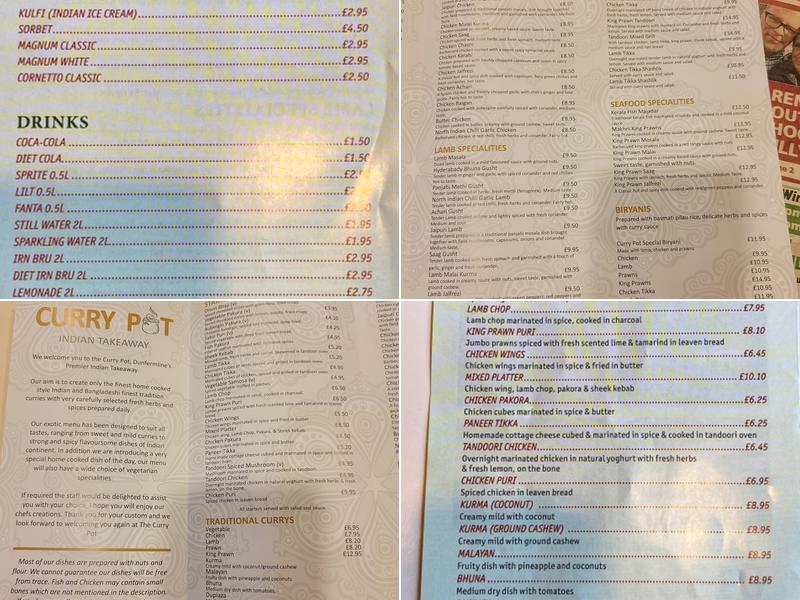Curry Pot Indian Takeaway Menu