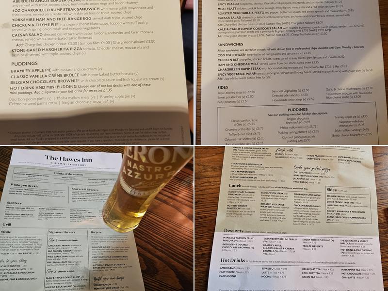The Hawes Inn Menu