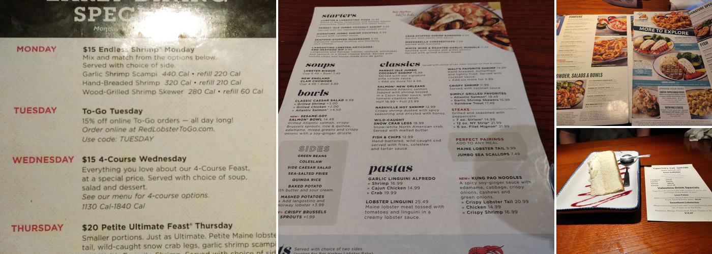 Red Lobster Menu