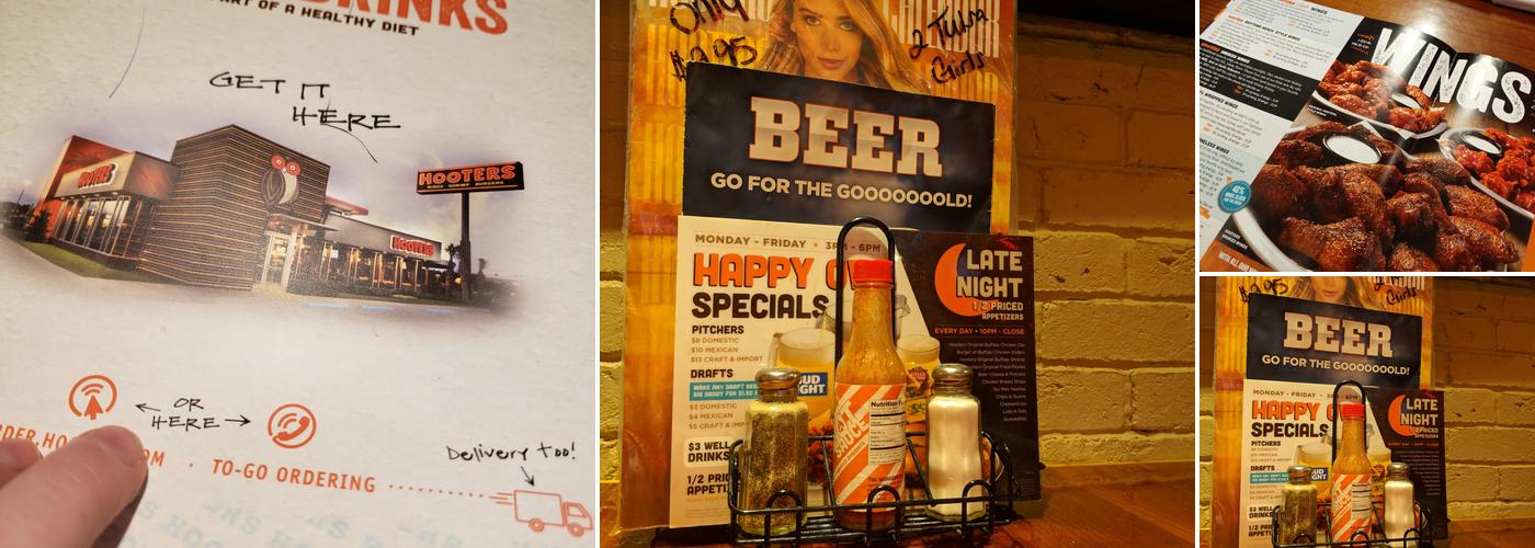 Hooters Menu