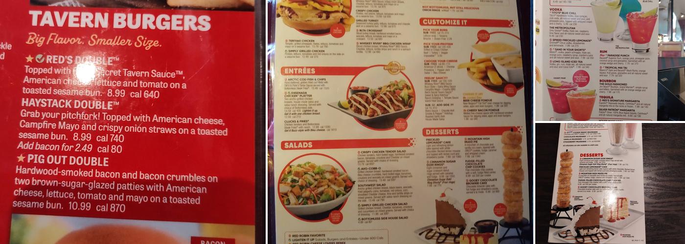 Red Robin Gourmet Burgers and Brews Menu