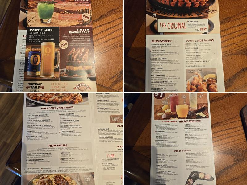 Outback Steakhouse Menu