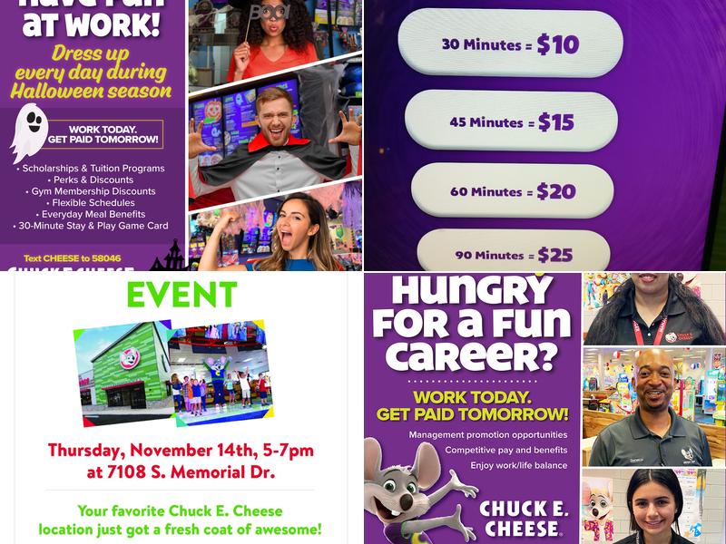 Chuck E. Cheese Menu