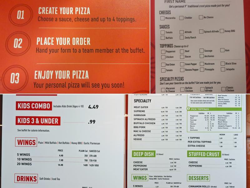 Cicis Pizza Menu