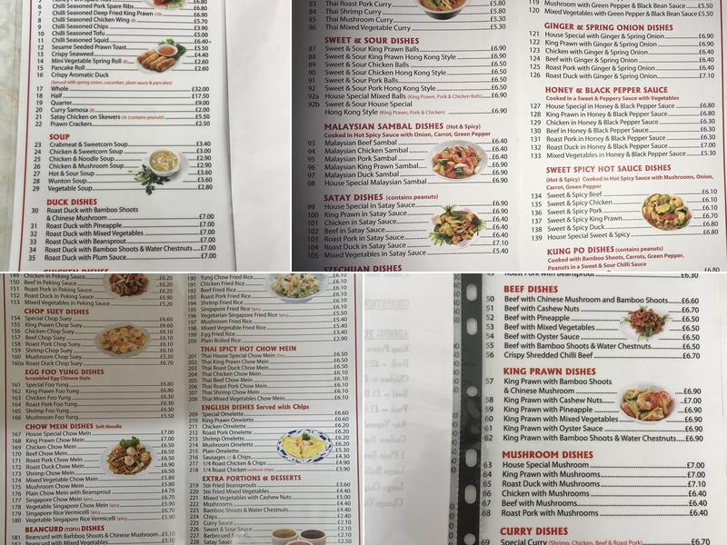 Imperial Chinese Cuisine Menu