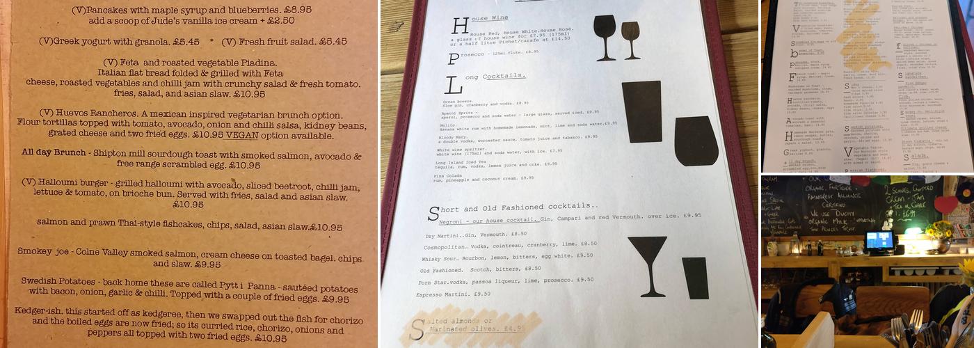 The Blue Zucchini Menu