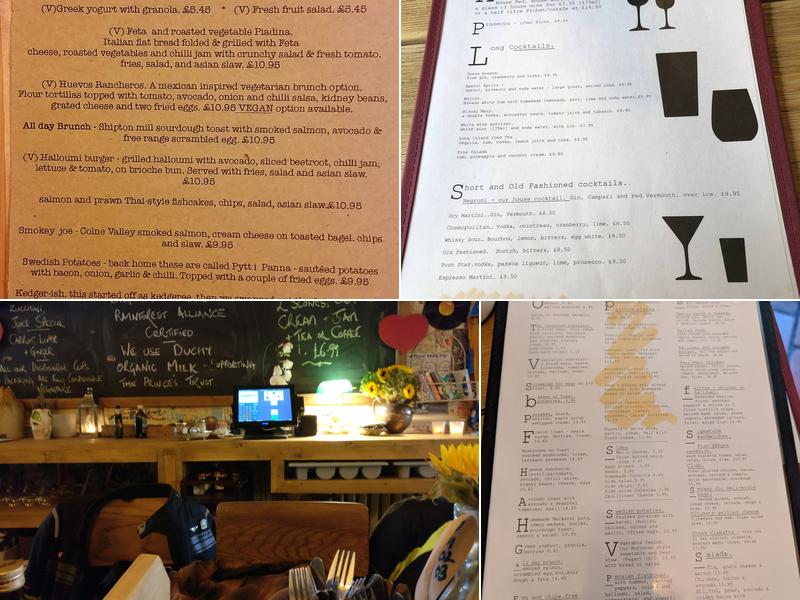 The Blue Zucchini Menu