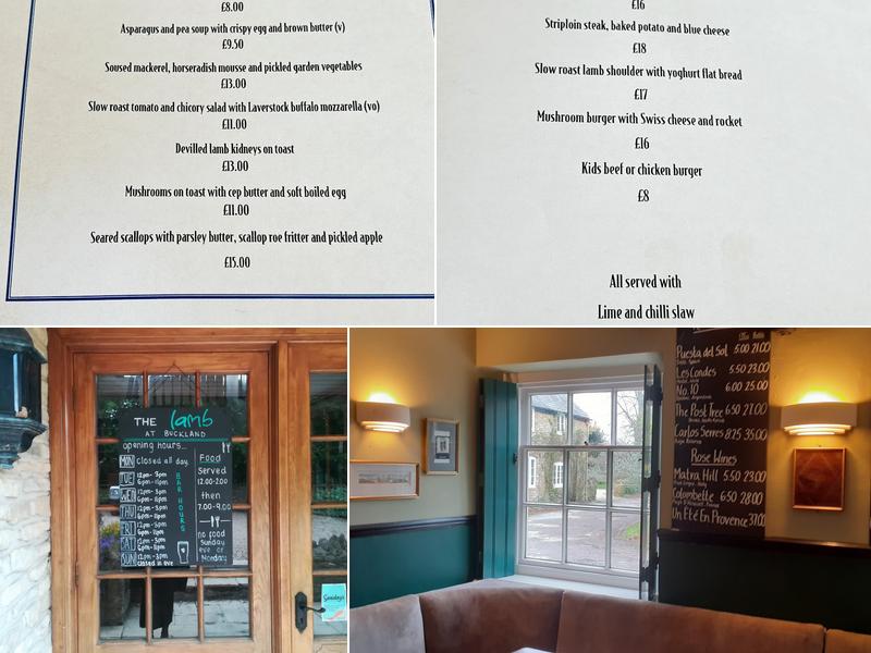 The Lamb Tavern, Buckland Menu