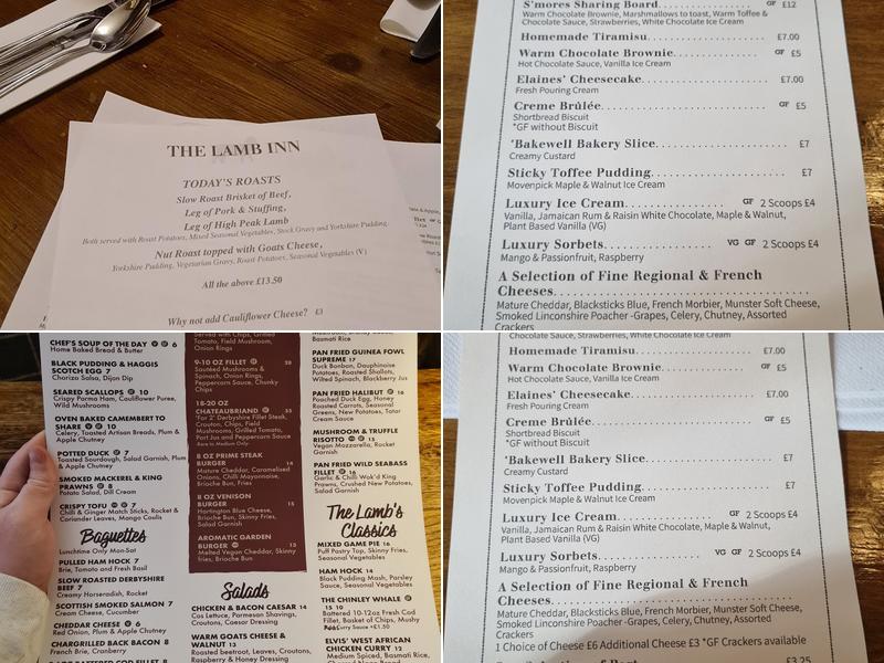 The Lamb Inn Menu