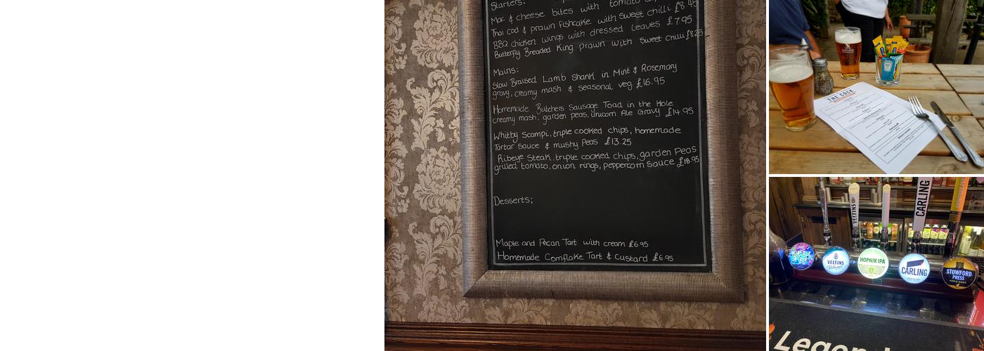 The Cock Pub, Whaley Bridge Menu