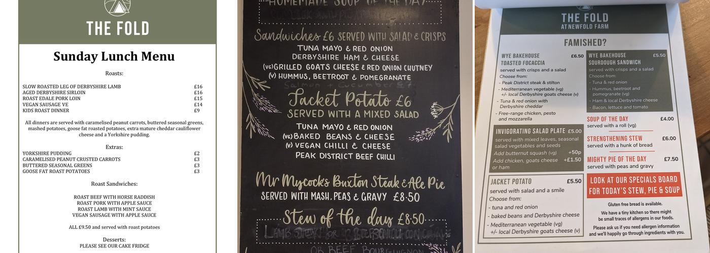 Newfold Farm Menu