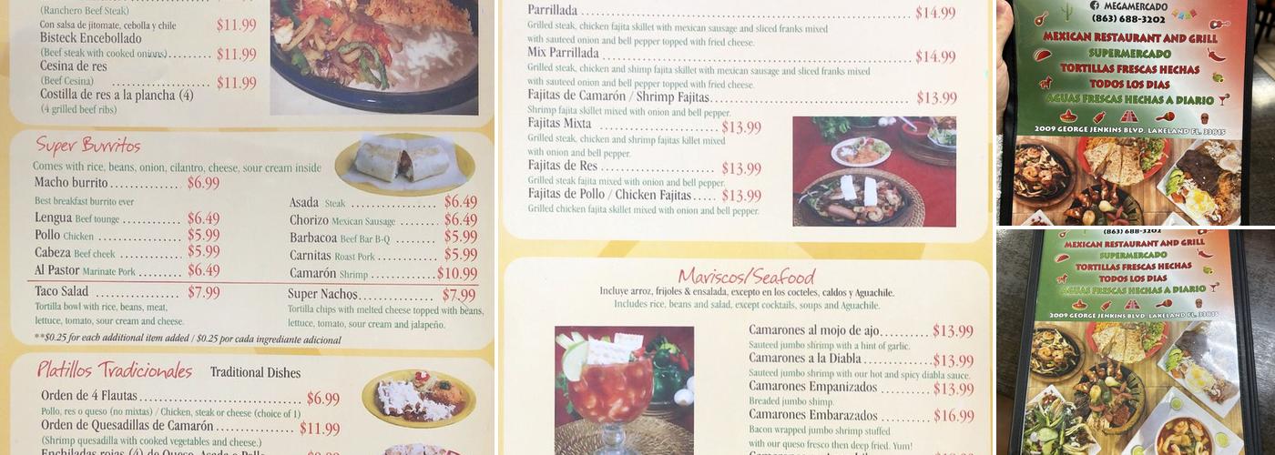 Mega Mercado Menu