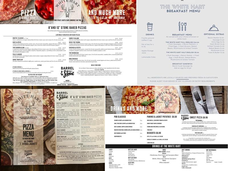 The White Hart Menu