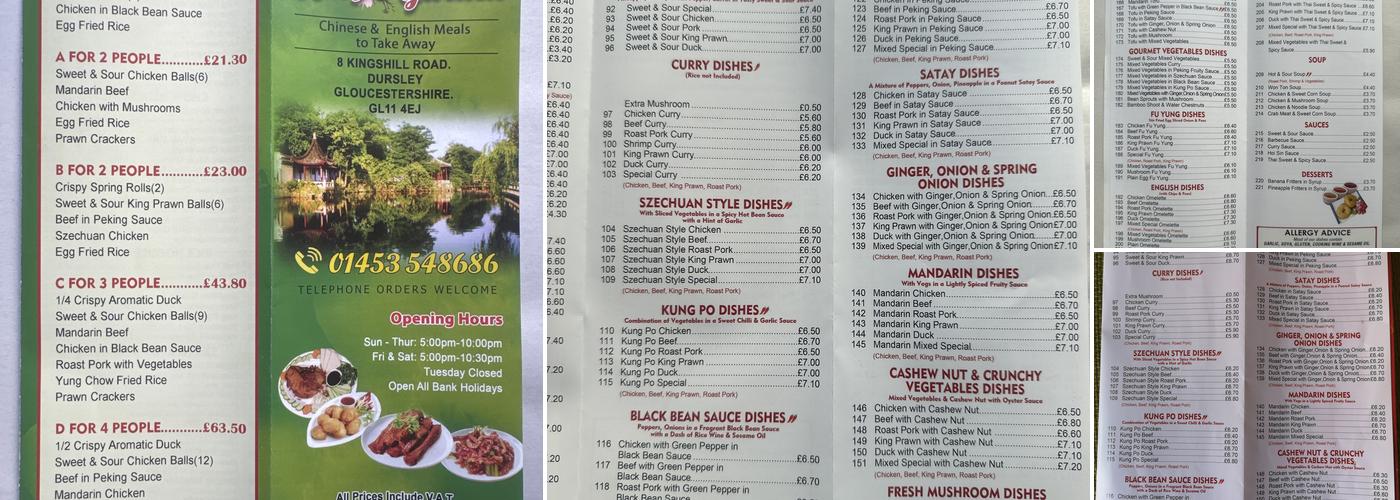 Kings Garden Menu