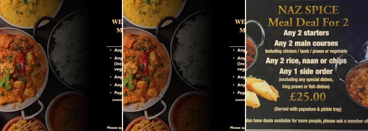 Naz Spice Menu