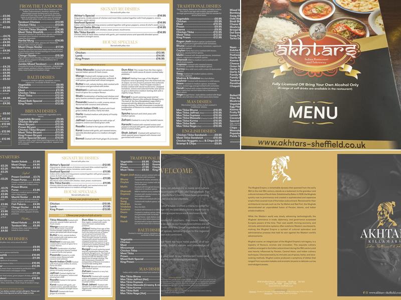 Akhtars Restaurant Menu