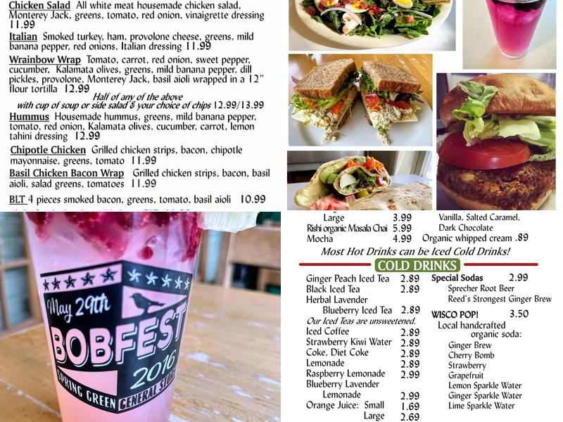 Spring Green General Store Menu