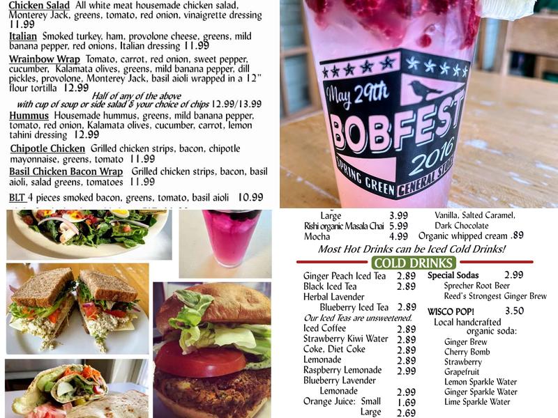 Spring Green General Store Menu