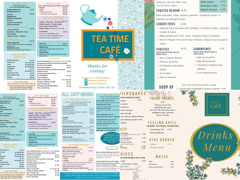 Tea Time Café Menu