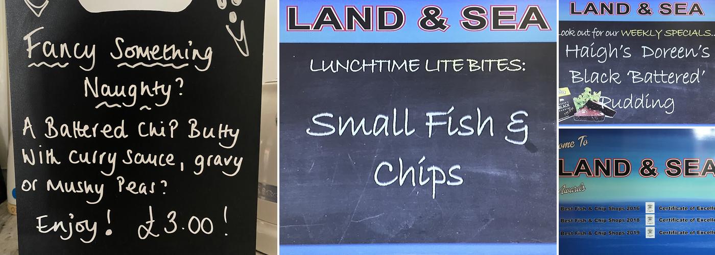 Land & Sea Fish And Chips Menu