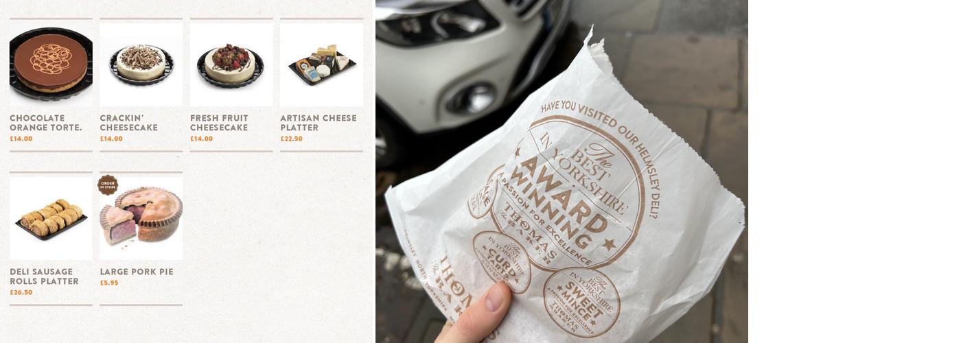 Thomas the Baker Menu