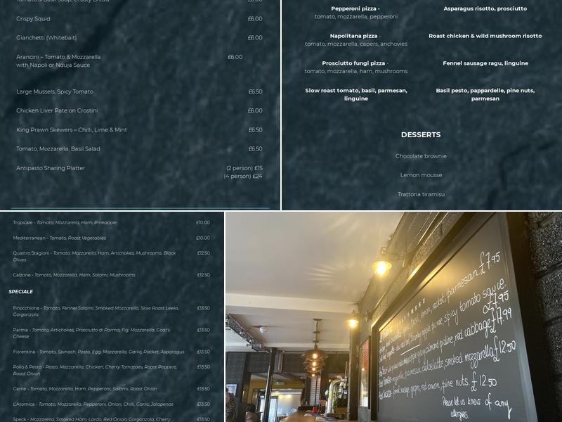 La Trattoria - Malton Menu