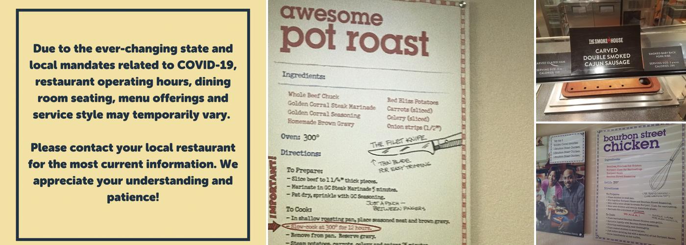 Golden Corral Buffet & Grill Menu