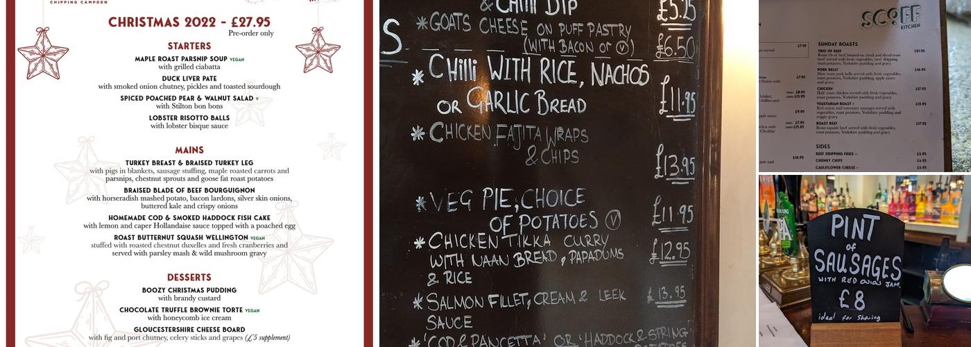 The Red Lion Tavern Menu