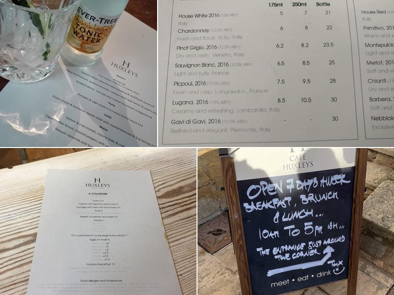 Huxleys, Cafe & Brasserie Menu