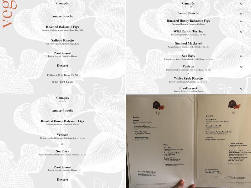 Fig Restaurant, Campden Menu