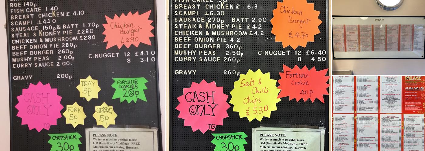 Crystal Palace - Fish & Chips - Chinese Takeaway Menu