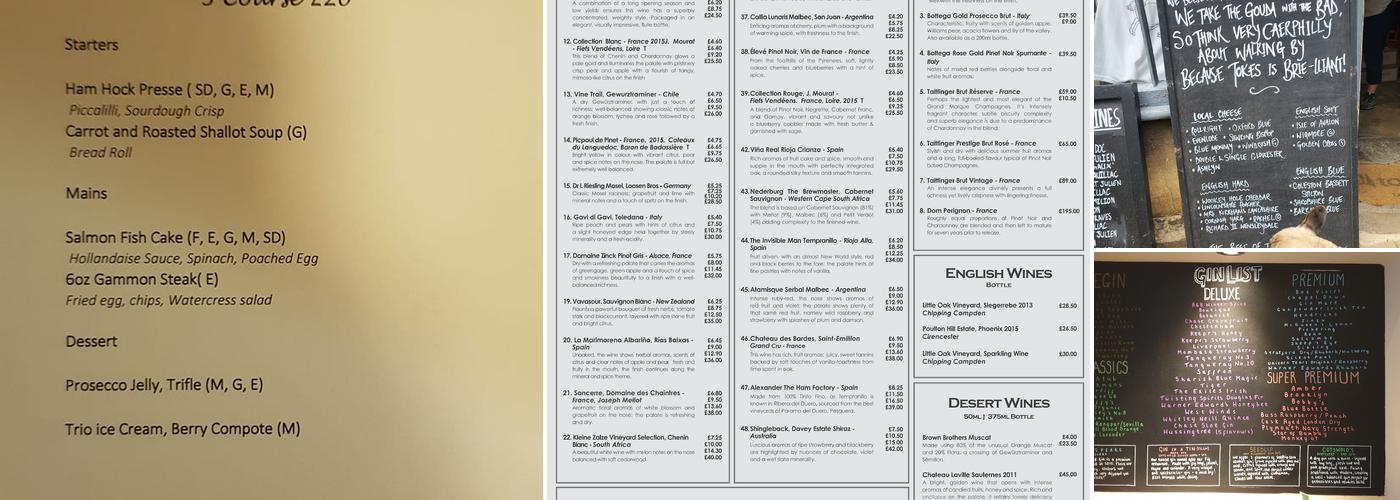 Bistro on the Square, Campden Menu