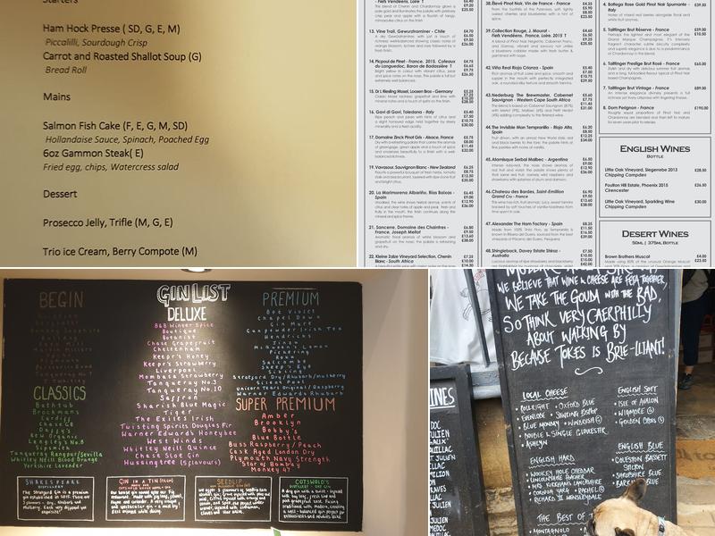 Bistro on the Square, Campden Menu